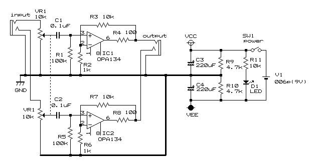 CMoy Headphone Amplifier Circuit