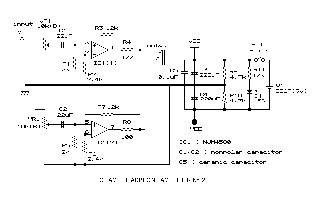 Headphone Amp No.2 Circuit